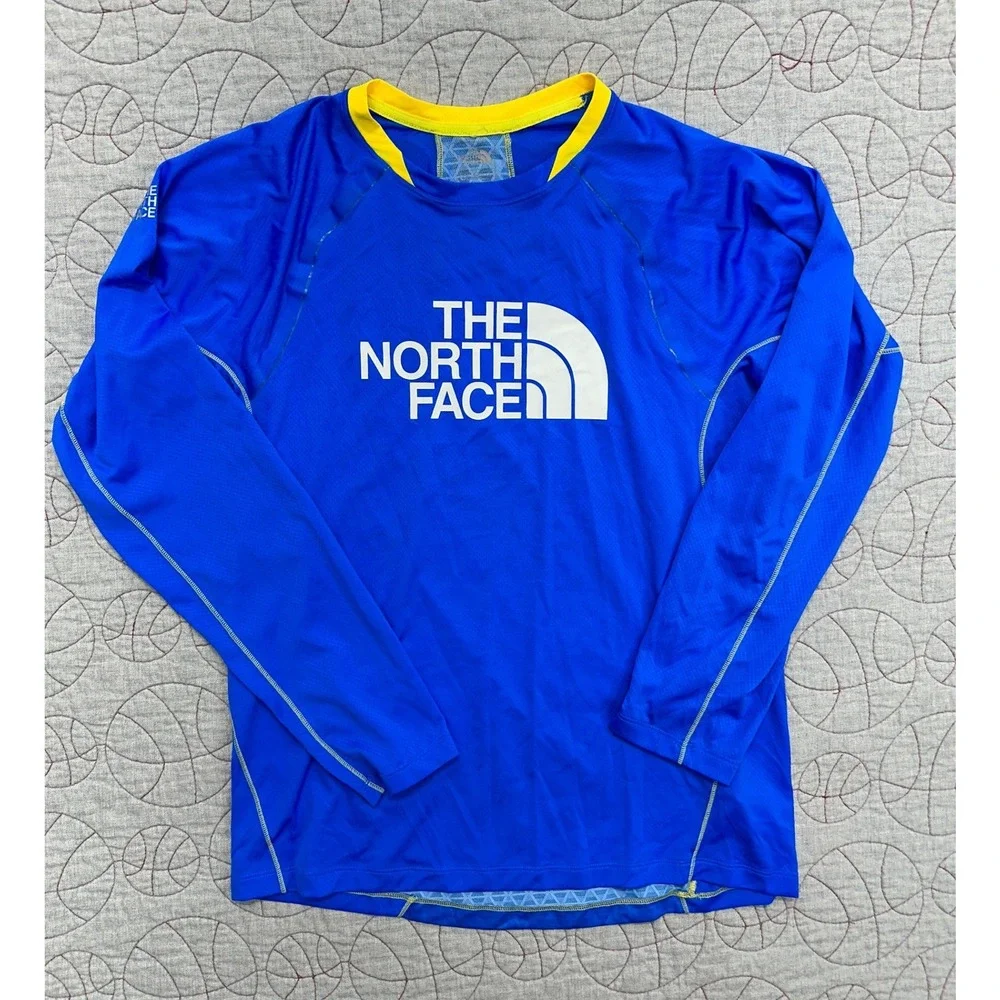 The North Face Flight Series Shirt Blue Long Sleeve Logo / Mens Medium